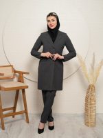 مانتو شلوار اداری کد 720 گیتی زغالی
