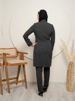 مانتو شلوار اداری کد 720 گیتی زغالی