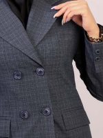 مانتو شلوار اداری کد 720 گیتی سرمه ای