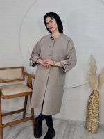 مانتو پاییزه جودون سگک دار کرم
