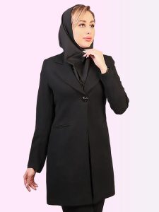 مانتو-شلوار-اداری-کرپ-تک-دکمه