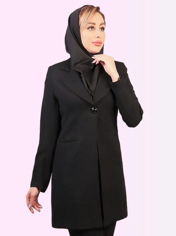 مانتو-شلوار-اداری-کرپ-تک-دکمه