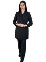 مانتو شلوار هانده کجراه مشکی قره باغی